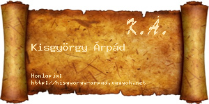 Kisgyörgy Árpád névjegykártya